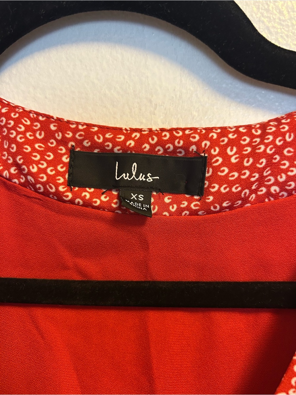 Lulu's Red Ditsy Button-Front Mini Dress - Picture 3 of 4